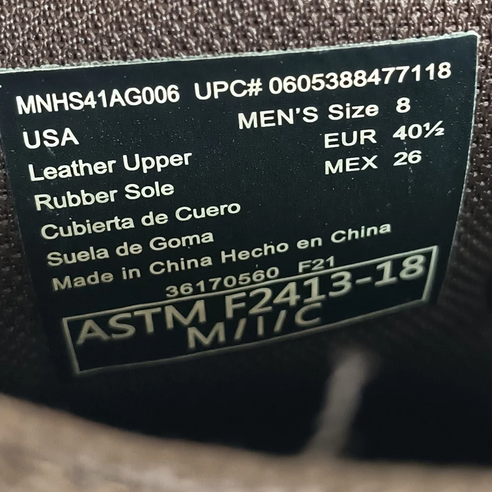Herman Survivors 8 Men's Dark Brown Leather Plower Waterproof Pull Work  Boots